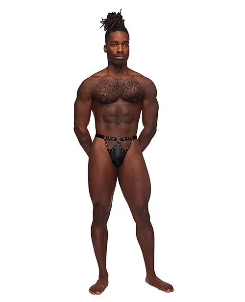 Male Power Anal Fetish Jouster Nylon Spandex Front Ring GString Black LXL Male Power Anal Fetish Jouster Nylon Spandex Front Ring GString Black LXL