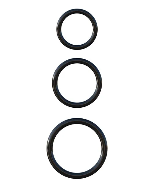 Male Sex Toys Fantasy C Ringz Fantasy CRingz Silicone 3Ring Stamina Cock Ring Set Black