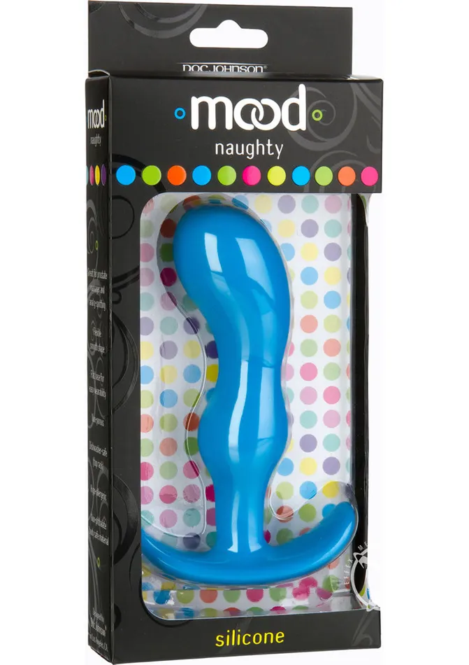Male Sex Toys Mood Naughty 2 Silicone Anal Plug Large Blue Mood