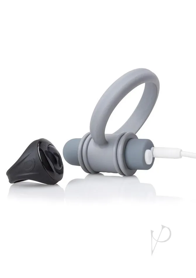 Male Sex Toys My Secret USB Rechargeable Vibrating Silicone Cock Ring Set For Him with Remote Control Ring Grey My Secret