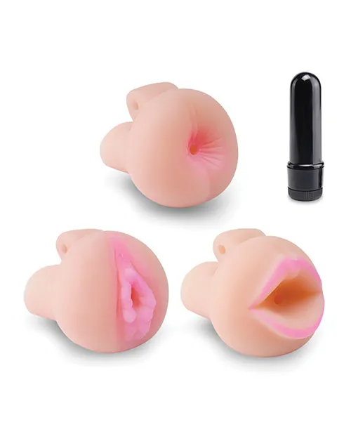 Male Sex Toys Pump Worx Pump Worx Travel Trio 9 Piece Penis Pump and Pleasure Sleeve Set Black and Vanilla