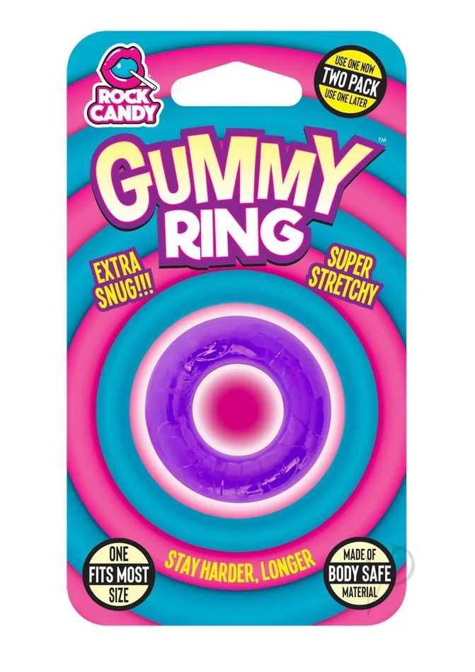 Male Sex Toys Rock Candy Toys Gummy Cock Ring Purple