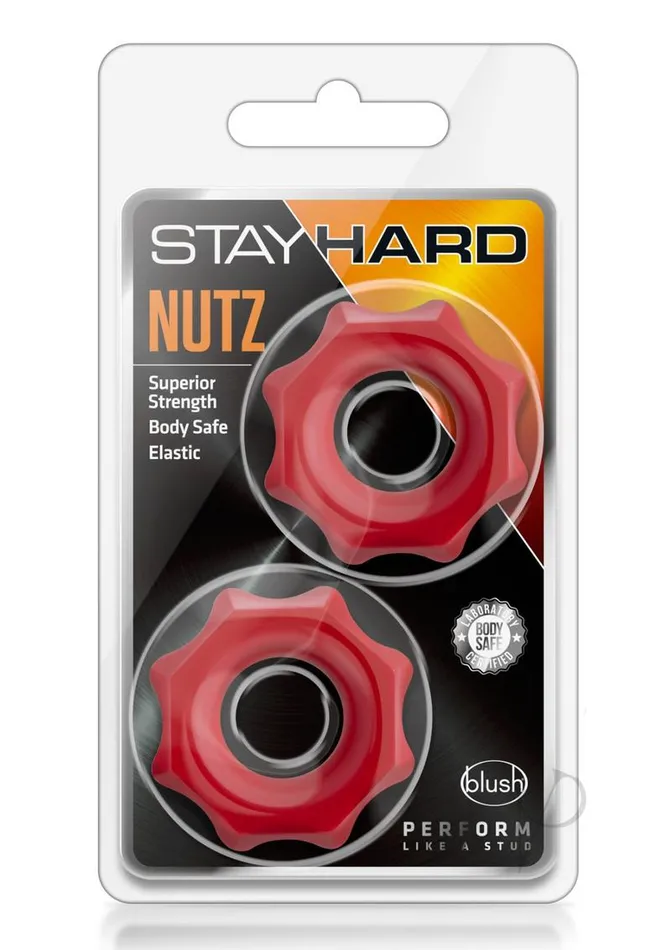 Male Sex Toys Stay Hard Stay Hard Nutz Cock Ring Red