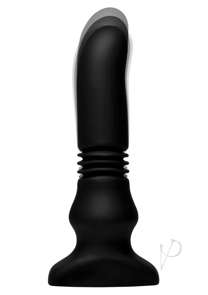 Male Sex Toys Thunder Plugs Silicone Vibrating and Thrusting Plug with Remote Control Black Thunder Plugs