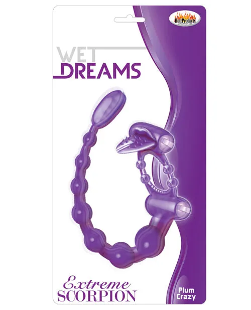 Male Sex Toys Wet Dreams Super Xtreme Vibrating Scorpion Silicone Cock Ring Waterproof Purple
