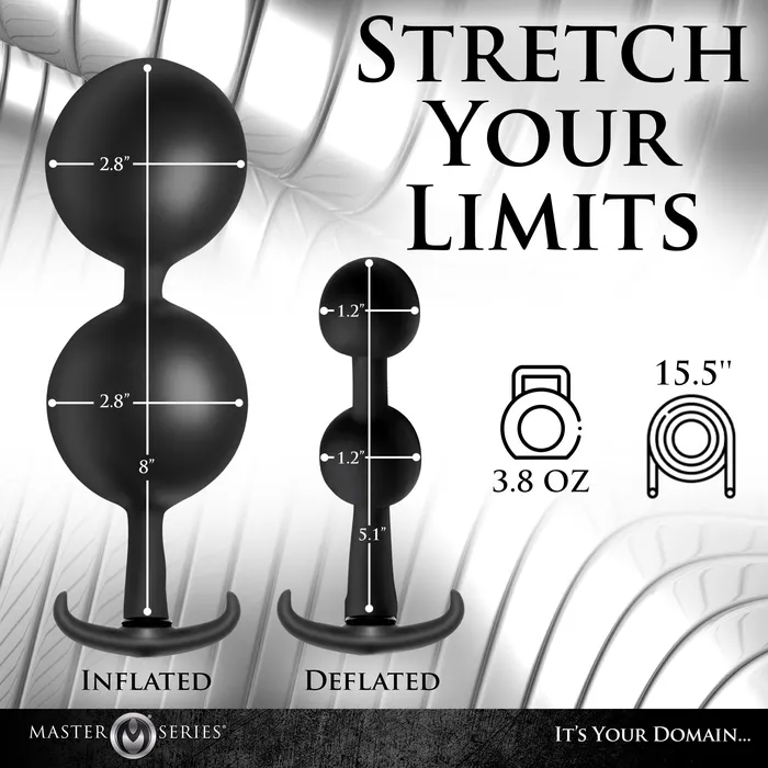 Master Series Male Sex Toys Ass Rattler Weighted Inflatable Silicone Anal Plug