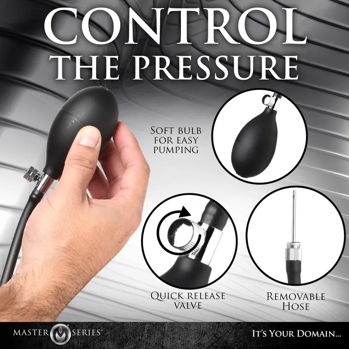 Master Series Male Sex Toys Ass Rattler Weighted Inflatable Silicone Anal Plug