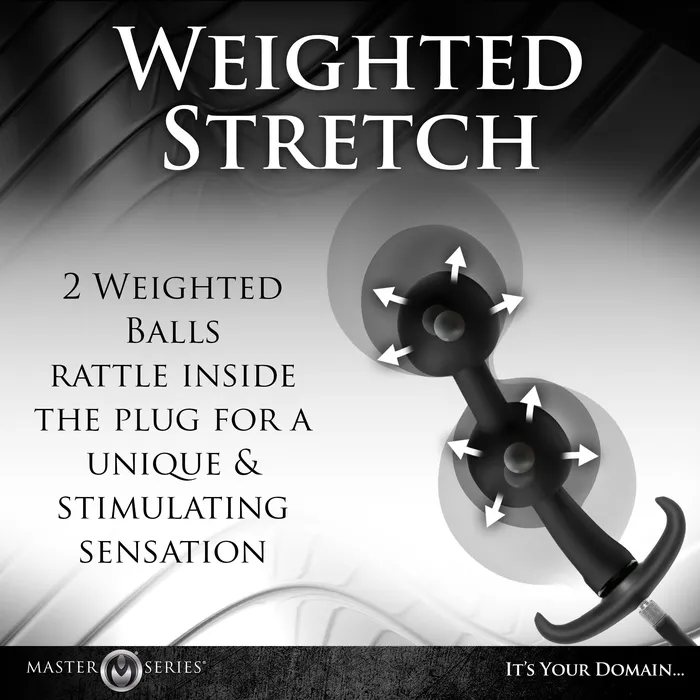 Master Series Male Sex Toys Ass Rattler Weighted Inflatable Silicone Anal Plug