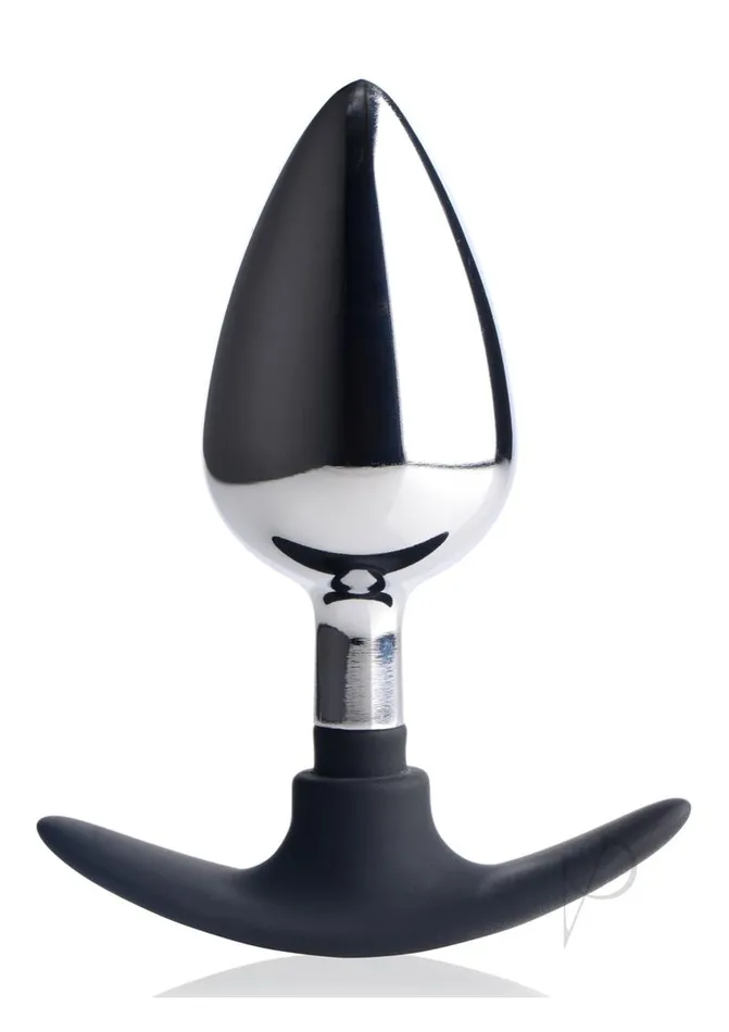 Master Series Male Sex Toys Master Series Dark Invader Metal and Silicone Anal Plug Large Silver