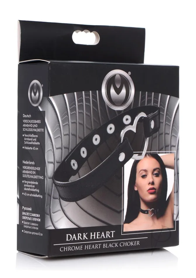 Master Series Master Series Heart Choker Necklace Black Anal