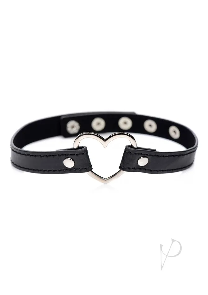 Master Series Master Series Heart Choker Necklace Black Anal