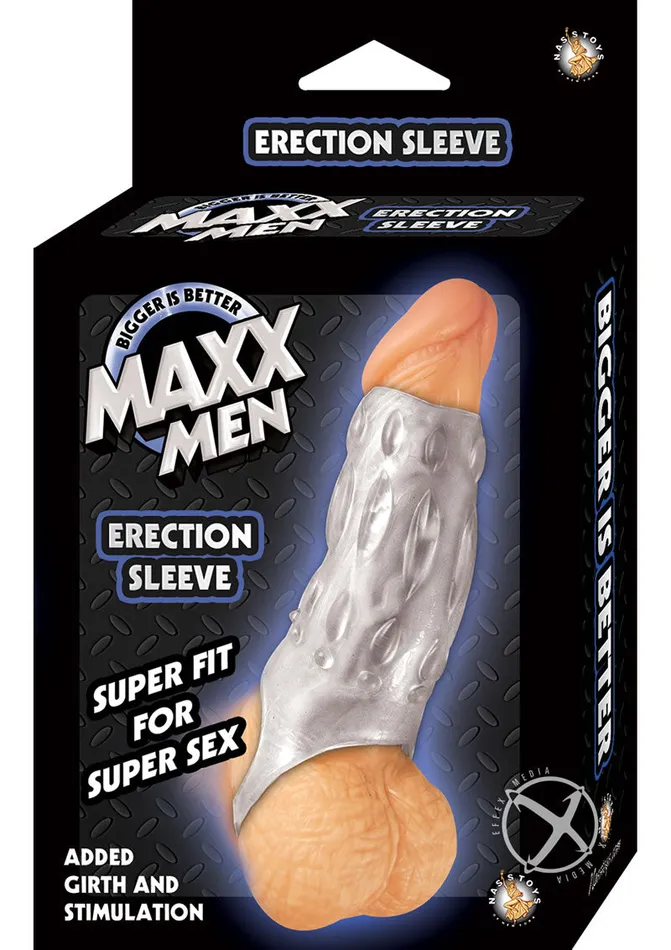 Maxx Men Male Sex Toys Maxx Men Erection Sleeve Cock Ring Clear