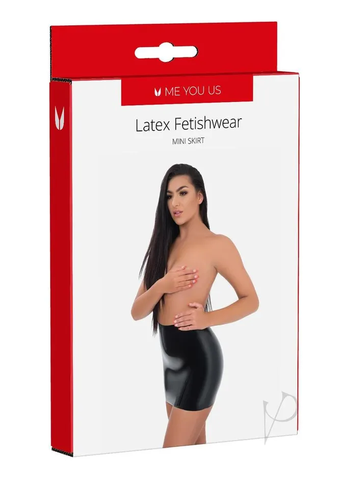 ME YOU US Latex Mini Skirt Small Black Me You Us Anal