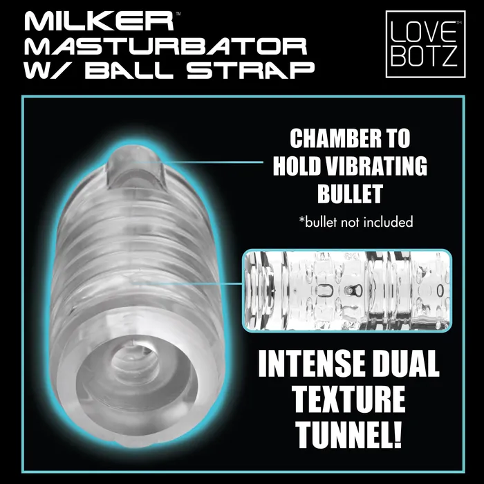 Milker Masturbator with Ball Strap LoveBotz Male Sex Toys