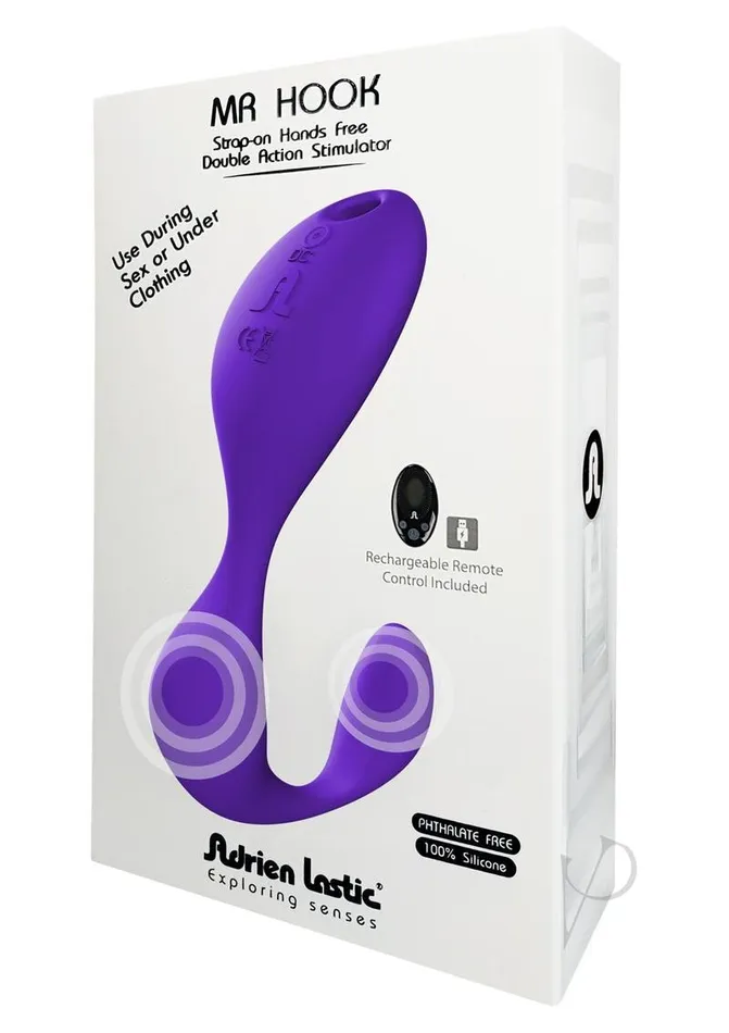 Mr Hook Rechargeable Silicone Dual Vibrator Purple Adrien Lastic Vibrators Mr Hook Rechargeable Silicone Dual Vibrator Purple Adrien Lastic Vibrators