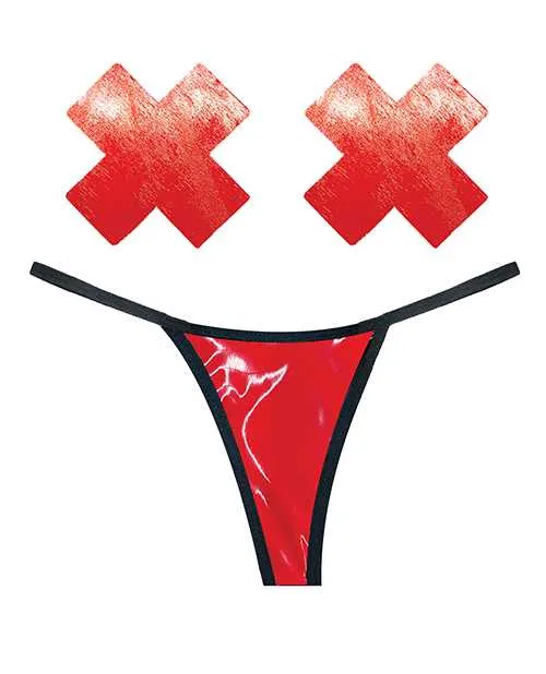 Neva Nude Naughty Knix Vixen Wet Vinyl GString Pasties Red OS Neva Nude Vibrators Neva Nude Naughty Knix Vixen Wet Vinyl GString Pasties Red OS Neva Nude Vibrators