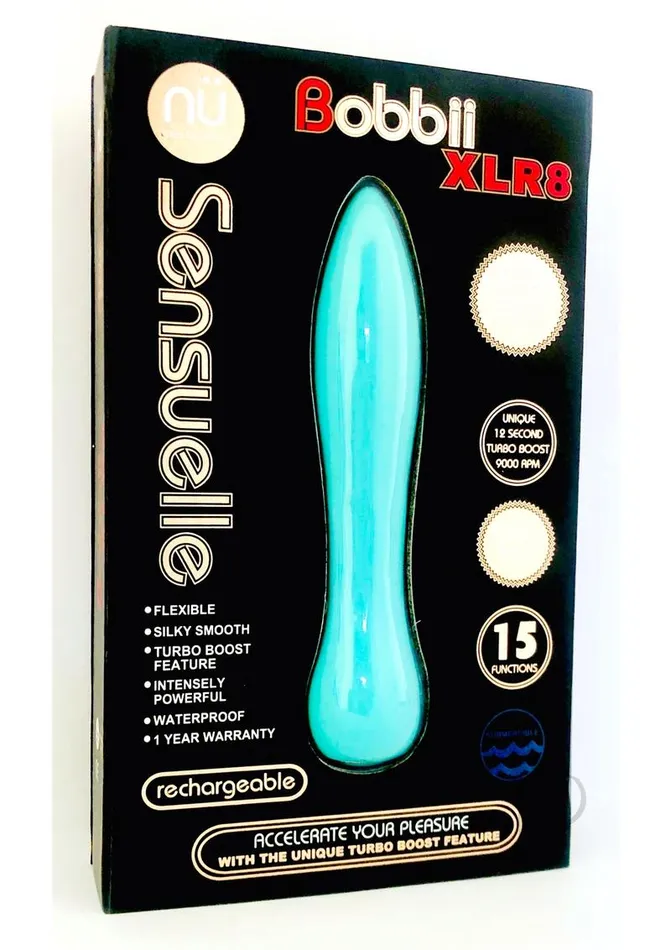 Nu Sensuelle Nu Sensuelle Bobbii XLR8 Rechargeable Silicone Vibrator Electric Blue Vibrators Nu Sensuelle Nu Sensuelle Bobbii XLR8 Rechargeable Silicone Vibrator Electric Blue Vibrators