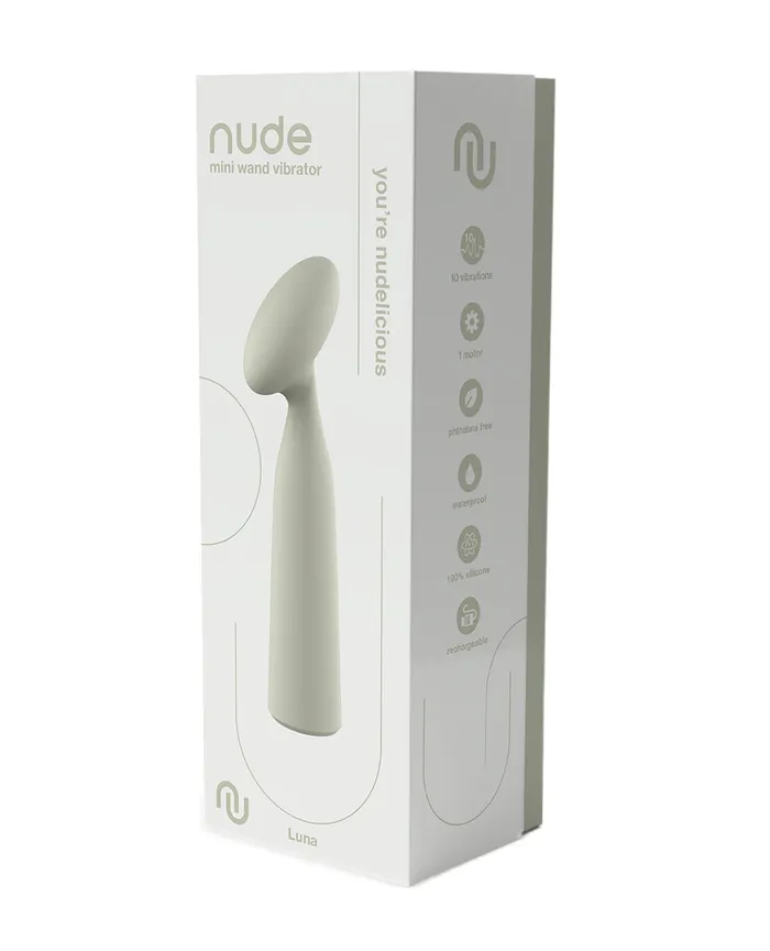 NUDE Luna Rechargeable Mini Wand Vibe Mint Nude Vibrators