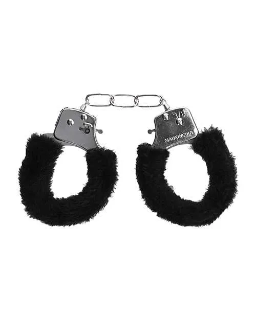 Ouch Couples Ouch Beginners Furry Hand Cuffs with Quick Release Button Black Ouch Couples Ouch Beginners Furry Hand Cuffs with Quick Release Button Black