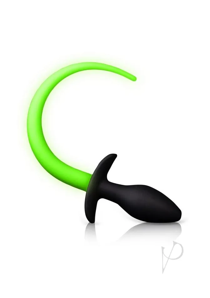 Ouch Puppy Tail Silicone Plug Glow in the Dark Green Ouch Anal Ouch Puppy Tail Silicone Plug Glow in the Dark Green Ouch Anal