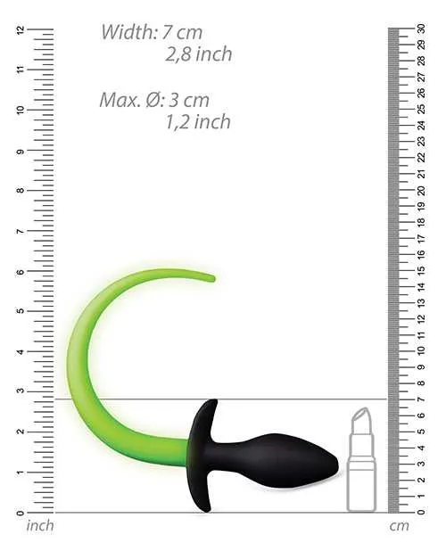 Ouch Puppy Tail Silicone Plug Glow in the Dark Green Ouch Anal Ouch Puppy Tail Silicone Plug Glow in the Dark Green Ouch Anal