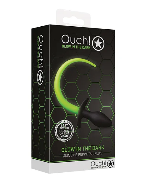 Ouch Puppy Tail Silicone Plug Glow in the Dark Green Ouch Anal Ouch Puppy Tail Silicone Plug Glow in the Dark Green Ouch Anal