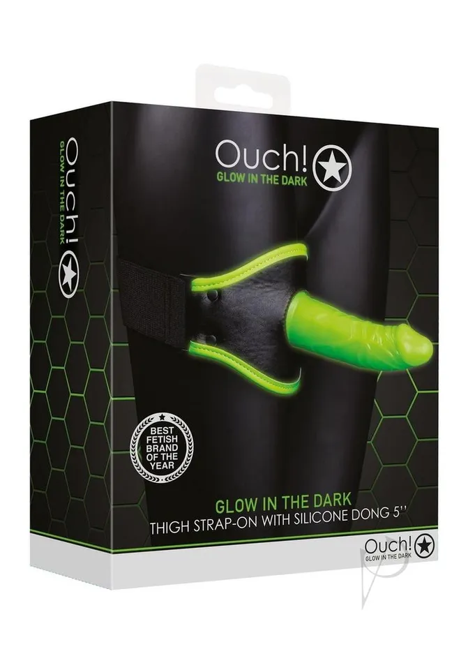Ouch Thigh StrapOn Glow in the Dark Green Ouch Female Sex Toys