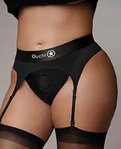 Ouch Vibrating StrapOn Thong with Adjustable Garters with Rechargeable Bullet XL2XL Black Ouch Female Sex Toys Ouch Vibrating StrapOn Thong with Adjustable Garters with Rechargeable Bullet XL2XL Black Ouch Female Sex Toys