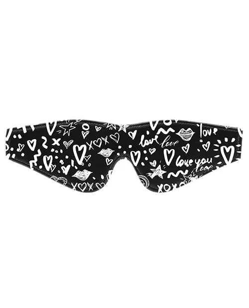 Ouch Vibrators Shots Ouch Love Street Art Fashion Printed Eye Mask Black