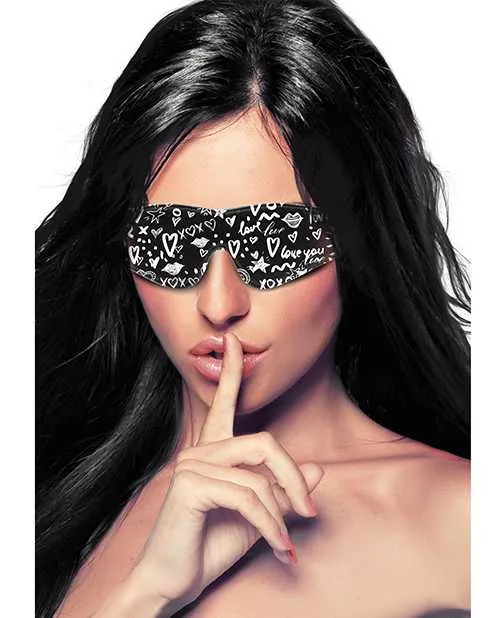 Ouch Vibrators Shots Ouch Love Street Art Fashion Printed Eye Mask Black Ouch Vibrators Shots Ouch Love Street Art Fashion Printed Eye Mask Black