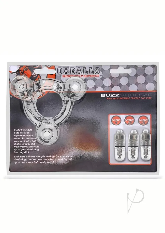 Oxballs Anal Oxballs Buzz Squeeze Vibrating Ballstretcher Clear