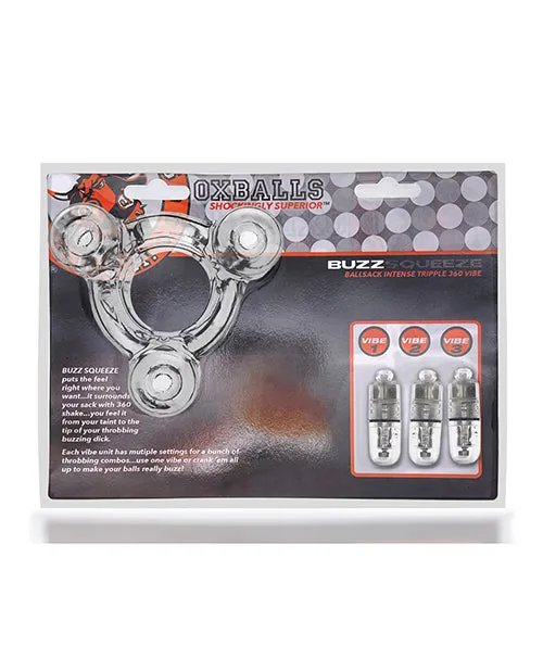 Oxballs Anal Oxballs Buzz Squeeze Vibrating Ballstretcher Clear