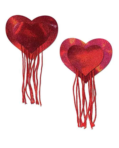 Pastease Tassel Holographic Heart Red OS Pastease Anal