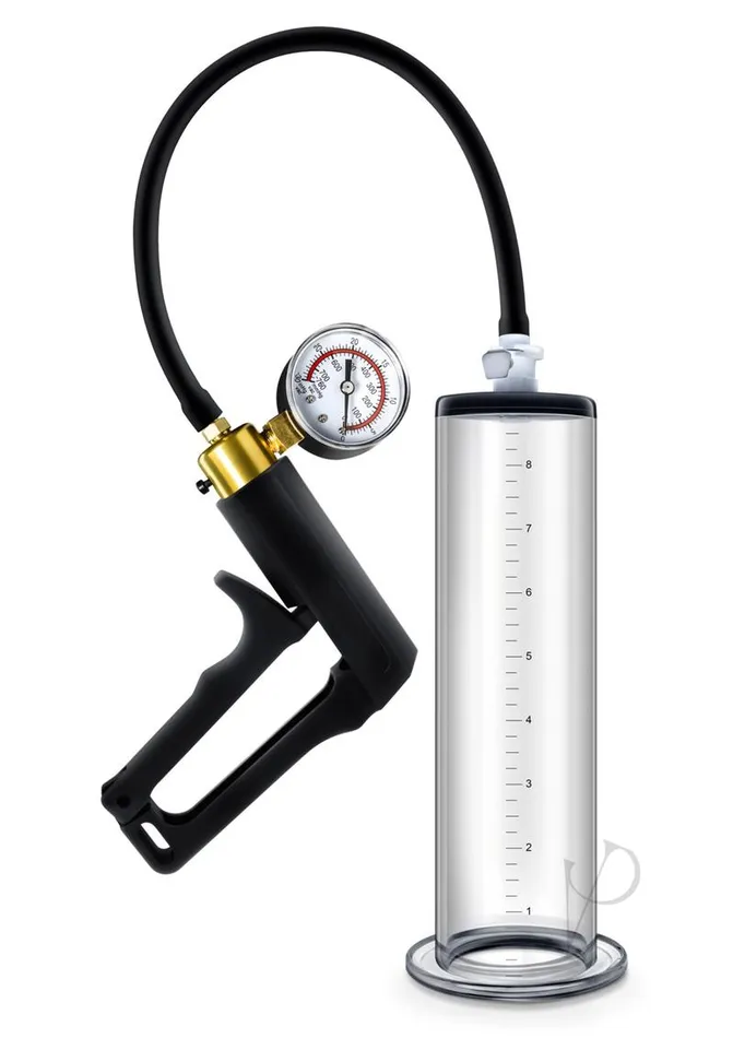 Performance Male Sex Toys Performance VX7 Vacuum Penis Pump with Brass Trigger and Pressure Gauge 95in Clear