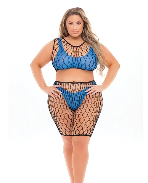 Pink Lipstick Vibrators Pink Lipstick Brace for Impact Large Fishnet Top Shorts Bra Thong Fits up to 3X Neon Blue QN Pink Lipstick Vibrators Pink Lipstick Brace for Impact Large Fishnet Top Shorts Bra Thong Fits up to 3X Neon Blue QN