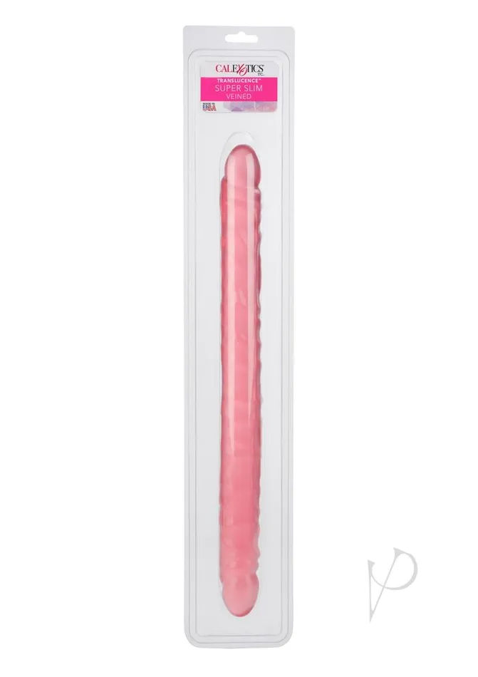Playful Dongs Translucence Viened Super Slim Dildo 175in Pink Dildos