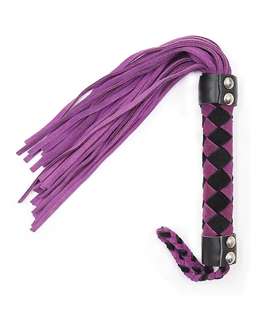Plesur Vibrators Plesur 15 Leather Flogger Purple