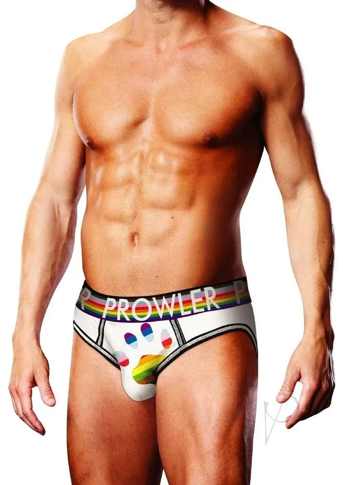 Prowler Prowler White Oversized Paw Open Brief Large WhiteRainbow Female Sex Toys Prowler Prowler White Oversized Paw Open Brief Large WhiteRainbow Female Sex Toys