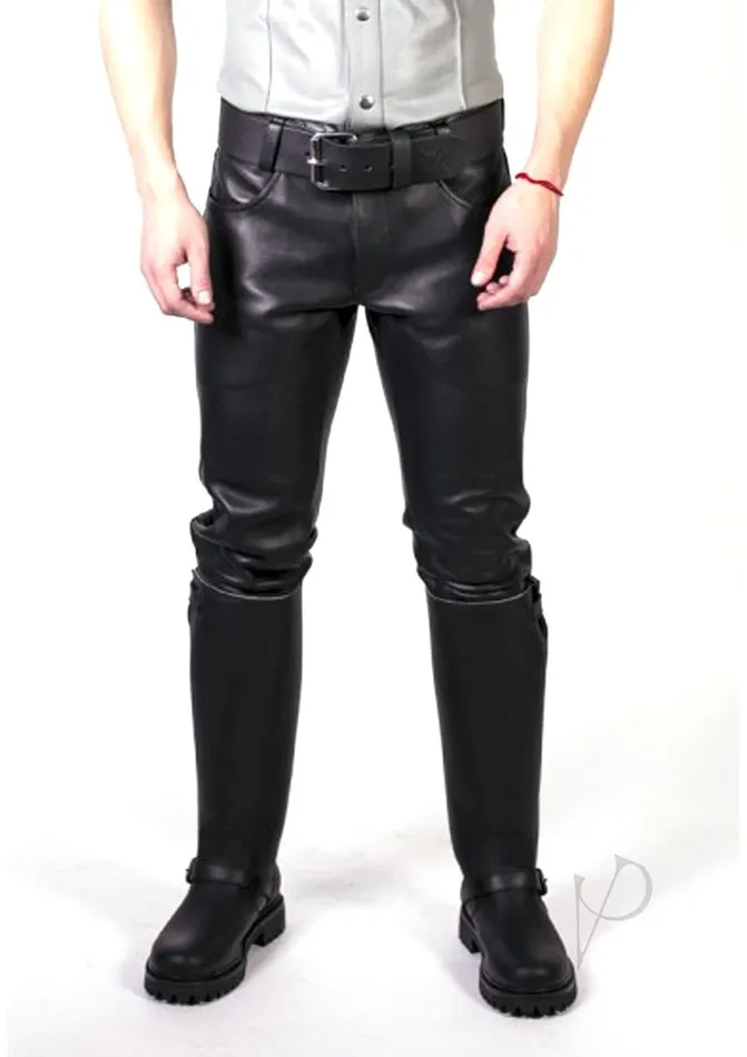 Prowler Red Restraints Prowler RED Leather Jeans 33in Black