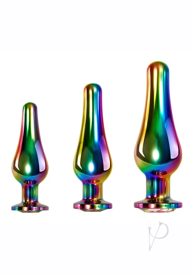 Rainbow Metal Anal Plug Set 3 piece Evolved Anal