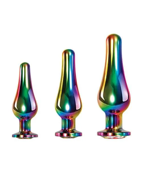 Rainbow Metal Anal Plug Set 3 piece Evolved Anal