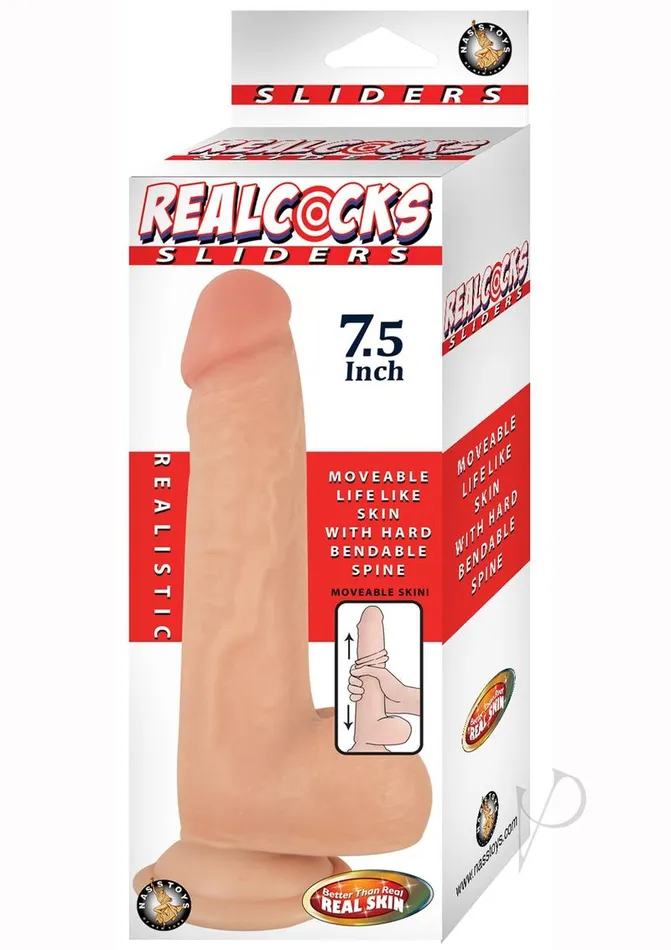 Realcocks Sliders Dildo with Balls 75in Vanilla Realcocks Dildos