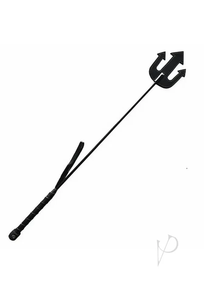 Restraints Rouge Rouge Devil Leather Riding Crop Black