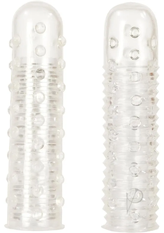 Reversible Texture Penis Extender and Masturbator Clear Extensions Male Sex Toys