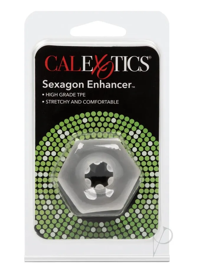 Rings Male Sex Toys Sexagon Enhancer Cock Ring Clear