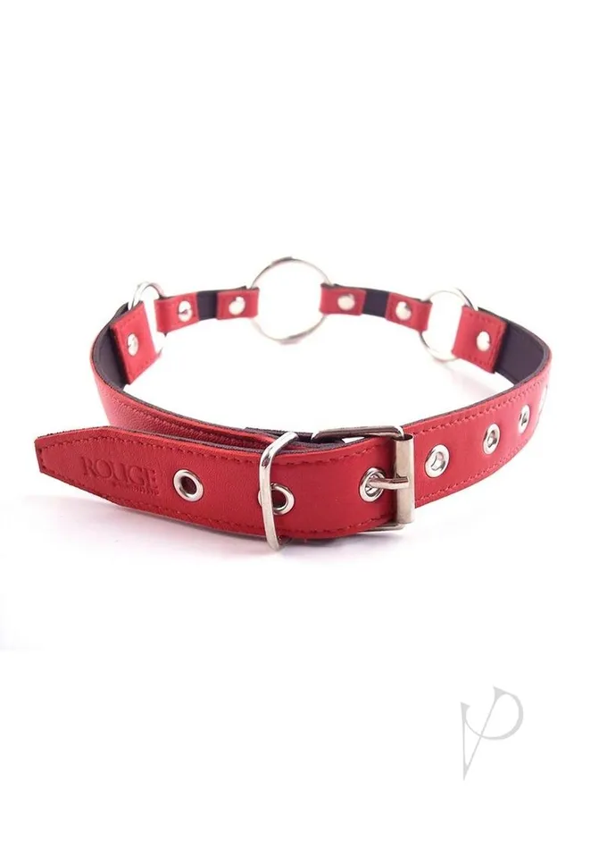 Rouge O Ring Leather Adjustable Mouth Gag Red Rouge Restraints Rouge O Ring Leather Adjustable Mouth Gag Red Rouge Restraints