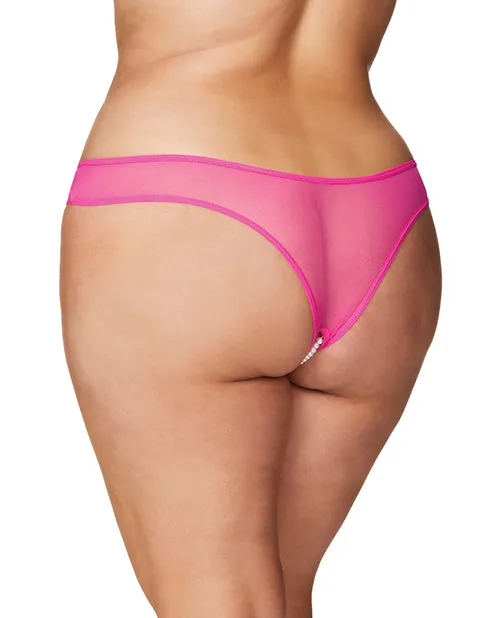 Rsvp By Oh La La Cheri Vibrators Crotchless Thong wPearls Hot Pink 1X2X Rsvp By Oh La La Cheri Vibrators Crotchless Thong wPearls Hot Pink 1X2X