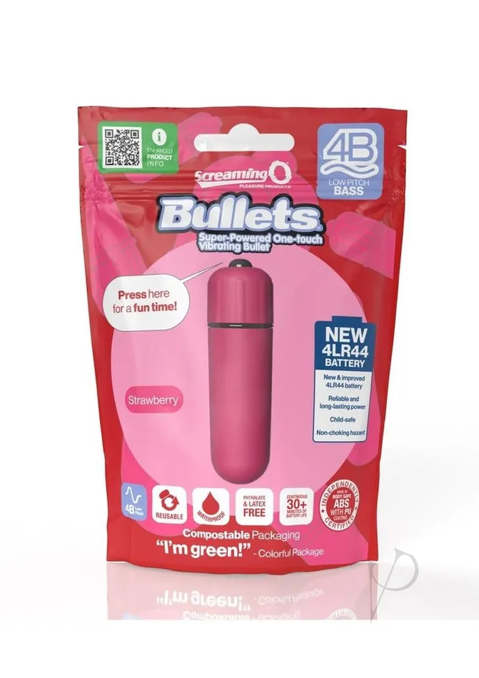 Screaming O Female Sex Toys Screaming O 4B Bullet Vibrator Strawberry