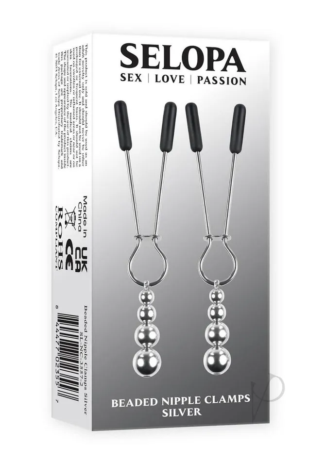 Selopa Anal Selopa Beaded Nipple Clamps Silver
