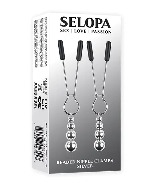 Selopa Anal Selopa Beaded Nipple Clamps Silver